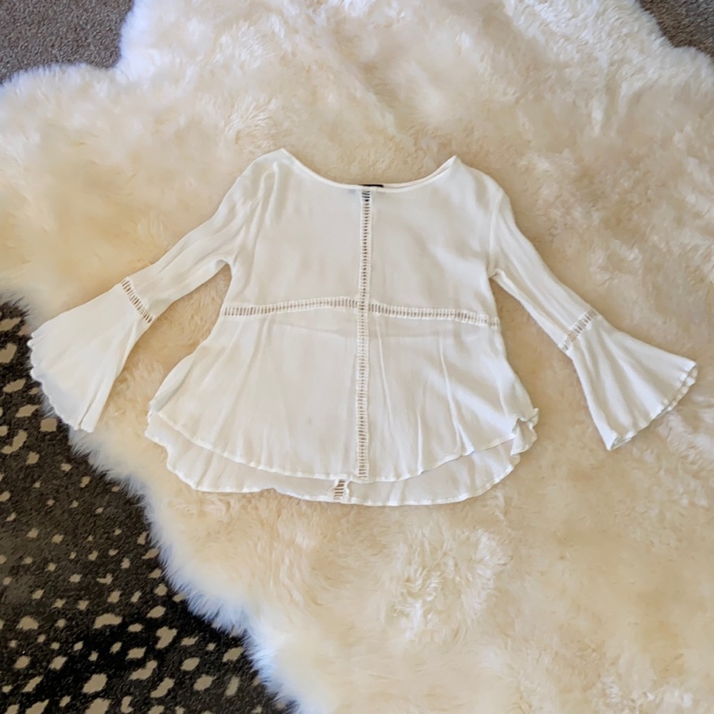 Catch Me White flare arm shirt